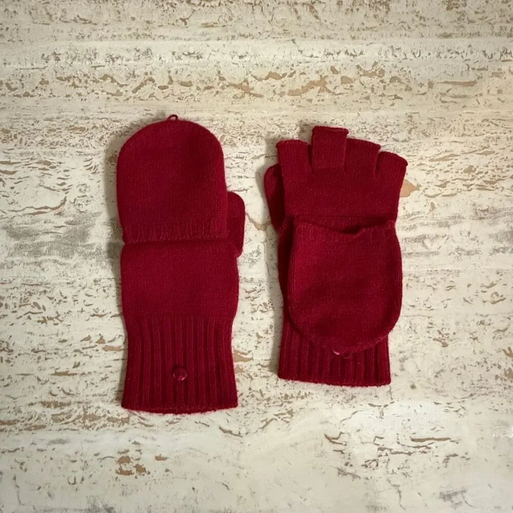 100% Cashmere Express womens convertible fingerless gloves with mittens